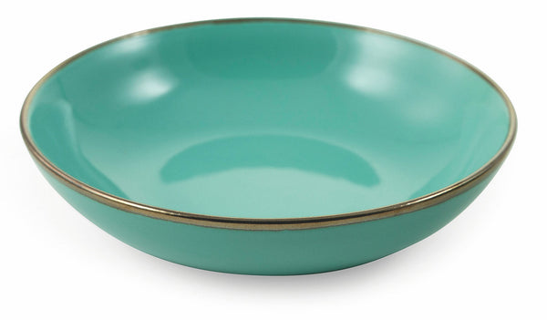 sconto Set 6 tiefe Teller aus Steinzeug Ø20,5x5,3 cm Villa d'Este Home Tivoli Royal Light Acqua Marina