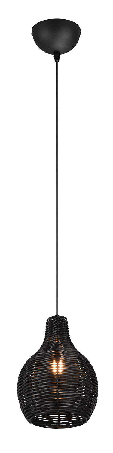 sconto Lampada a Sospensione da Interno Attacco E14 in Tessuto Nero