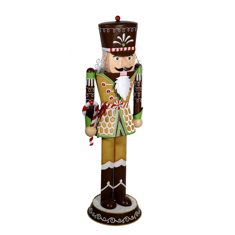 Soldatino Schiaccianoci in Metallo 44x122x35cm Decorazione Gingerbread