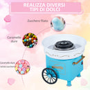 Macchina per Zucchero Filato 450W 30x30x28 cm con Accessori Azzurra