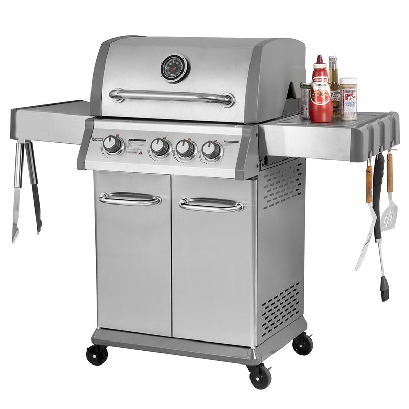Barbecue a Gas GPL 4 Bruciatori 133x57x114 cm  Master Grigio