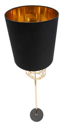 Lampada da Terra Circly Ø35x171 cm in Ferro PVC e Tessuto Oro e Nero