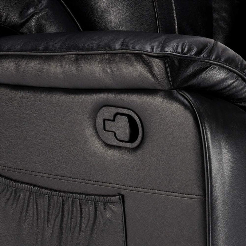 Poltrona Relax Reclinabile Manuale 90x74x130 cm in Similpelle Nero