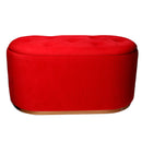 Pouf Contenitore 82x42xh41 cm in Tessuto Velluto Rosso