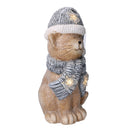 Gatto in Resina con Led cappello blu cm 19,5x18,5xh40