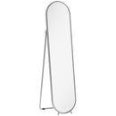 Specchio a Figura Intera da Terra 40x4x160 cm con Supporto Pieghevole in Vetro e Metallo Argento      