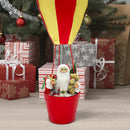 Babbo Natale con Mongolfiera H80 cm con Luci e Suoni
