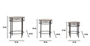 Tavolinetti Essential Tris Ø46x58-40x50-34x44 cm in Ferro e MDF Nero e Marrone