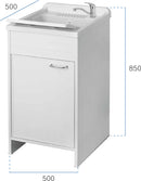 Mobile Lavatoio in PVC 50x50x85 cm 1 Anta Forlani Garden Bianco