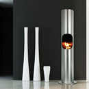 Camino a Bioetanolo da Pavimento Ø46x180 cm 1800W 2L Portofino Acciaio 