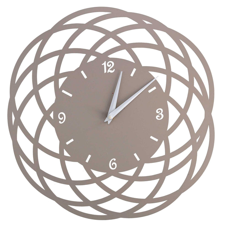 Orologio da Parete Ø40xh2 cm in Metallo Tortora