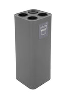 Pattumiera a Bidone da 60 L 30,2x30,2x 82,5 cm 3 Scomparti Tubolari e 1 Vaschetta in Acciaio Verniciato Grigio 
