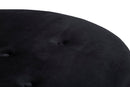 Puff Paris xxl Nero/Oro Ø90x46 cm in Legno e Spugna Nero e Oro