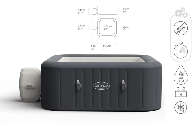 Piscina Idromassaggio Gonfiabile Riscaldata Ø180cm 4-6 Persone Bestway Hawaii 60031