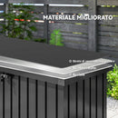 Baule da Esterno 400 L 124x66x72 cm con Serratura e 2 Chiavi in Acciaio Zincato Nero      