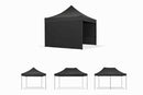 Telo Laterale per Gazebo 3x2 m Market in Tessuto Oxford Nero   