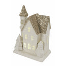 Casetta porta Candela Tealight 13x8x18 cm in Stoneware con Led