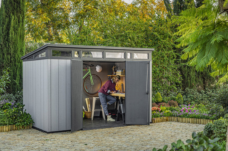 Casetta da Giardino Porta Attrezzi 342x218x226 cmin Duotech Keter Artisan 11x7 Grigia