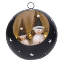 Sfera Natalizia in Metallo con Led nero cm Ø22xh22