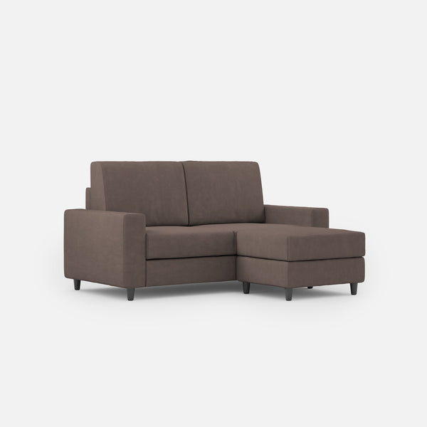 sconto Divano 2 Posti con Pouf 168x145x85 cm Sakar in Tessuto Talpa