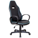 Sedia da Gaming Ergonomica in Similpelle Altezza Regolabile  Nera e Azzurra