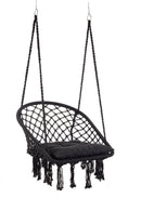 Amaca Sedia Sospesa da Giardino 88x69x130 cm in Poli-Cotone Javier Nero
