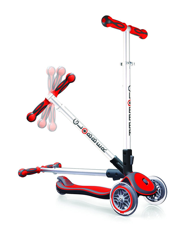 Teleskopischer und faltbarer 3-Rad-Roller Max 50 kg Globber Elite Rot prezzo