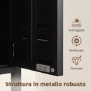 Armadio in Metallo 35x46x183 cm con Ripiani Regolabili Nero      