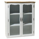 Vetrinetta in Legno 2 Ante 3 Ripiani 90x32,5x114cm Country Bianca