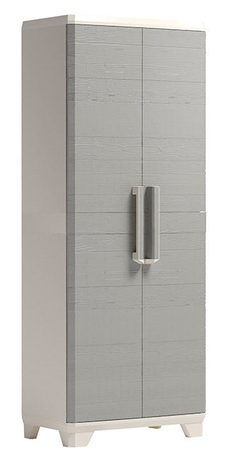 Armadio Portascope da Esterno 3 Ripiani 68x39x182H cm in Plastica Keter Wood Grain Beige sconto