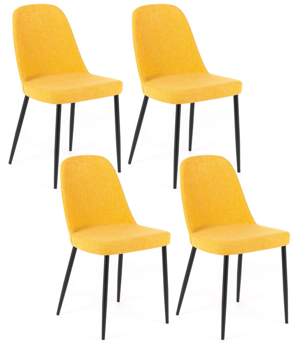 Set 4 Sedie 55x46xH85 cm in Tessuto Tamara Giallo sconto
