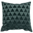 Set 2 Cuscini Decorativi 43x43x6 cm in Poliestere VdE Tivoli 1996 Triangoli Verde