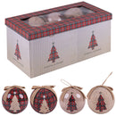 Set 14 Palle di Natale Ø7,5 cm in Polyfoam con Box Rosso, Beige e Oro