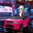 Macchina Elettrica Bambini 106x65,5x51 cm Licenza Land Rover Discovery con Fari Clacson e Cintura in Plastica e Metallo Rosa      