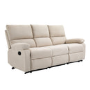 Divano 3 Posti Reclinabile Manuale 187x92x97 cm in Tessuto Beige