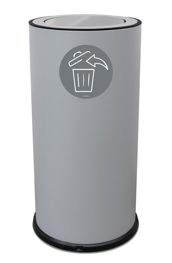 sconto Pattumiera Per Raccolta Differenziata Ø35xh72 cm In Acciaio Verniciato con Coperchio Basculante Grigio