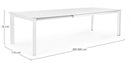 Tavolo Allungabile Konnor 200-300x110 cm Bianco in Alluminio