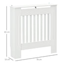 Copritermosifone in Legno MDF Bianco 78x19x81 cm 