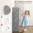 Scarpiera Slim Capacità 15 Scarpe 83x24x90,5 cm con 2 Cassetti Ribaltabili e 3 Vani Aperti Grigio      