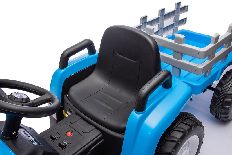 Trattore Elettrico per Bambini 12V con Rimorchio Blu  