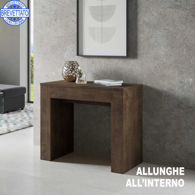 Consolle Allungabile 90-307x49x78 cm in Nobilitato Marrone