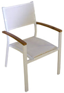 Sedia da Giardino con Braccioli in Alluminio e Textilene Vorghini Bastia Avorio