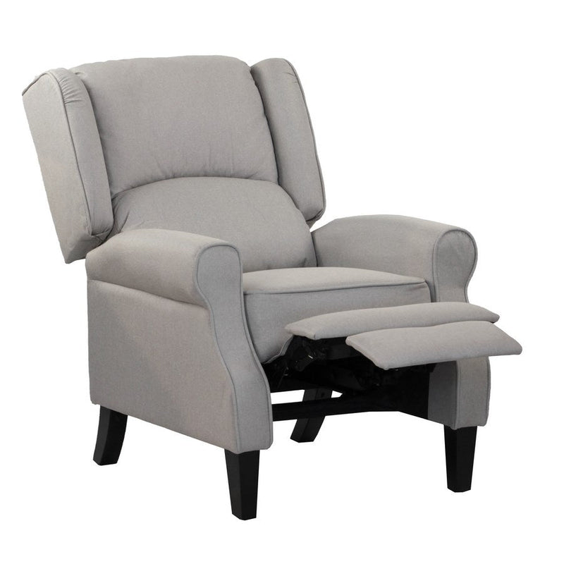 Poltrona Relax Reclinabile 76,5x73x47 cm Push Back in Tessuto Tortora