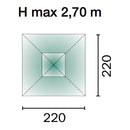 Ombrellone da Giardino 2,2x2,2 m Palo Ø38 mm in Alluminio Vorghini Joint Bianco e Ecrù