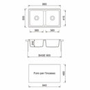 Lavello 86x50 cm 2 vasche bianco Samet