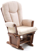 Poltrona a Dondolo in Legno Massello con Cuscino Dorothy Beige