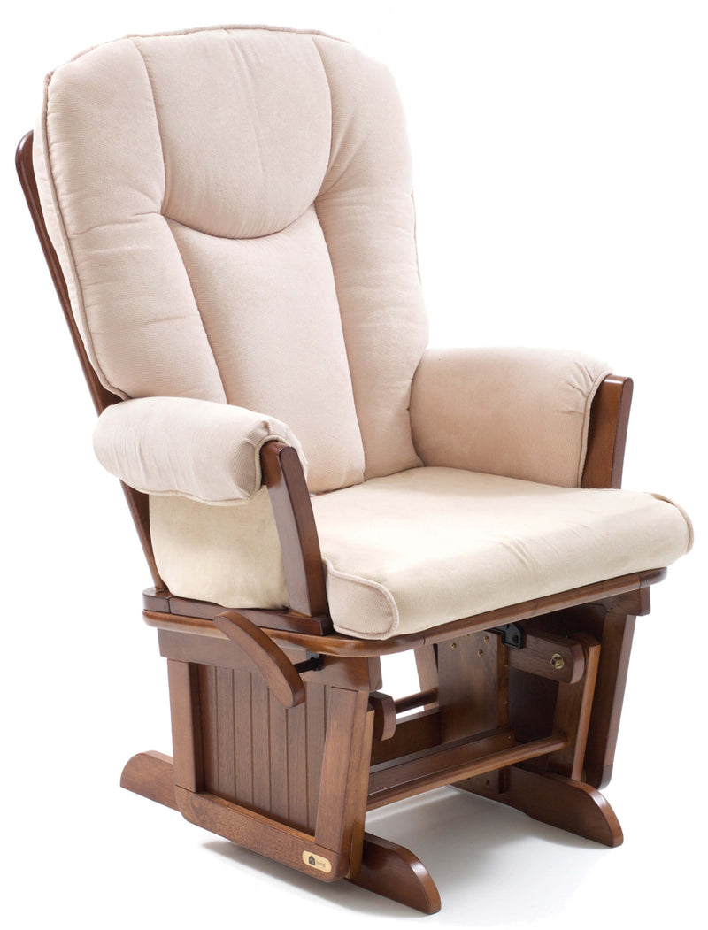 Poltrona a Dondolo in Legno Massello con Cuscino Dorothy Beige