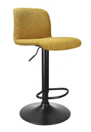 Set 2 Sgabelli Bar 41x46x86/107 cm in Poliestere Rafael Nero-Senape