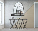 Console Dark 140x40x80 cm in Ferro e Specchio Nero