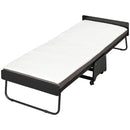 Brandina Pieghevole con Materasso H10 cm 80x200 cm Struttura in Acciaio con Ruote e Doghe